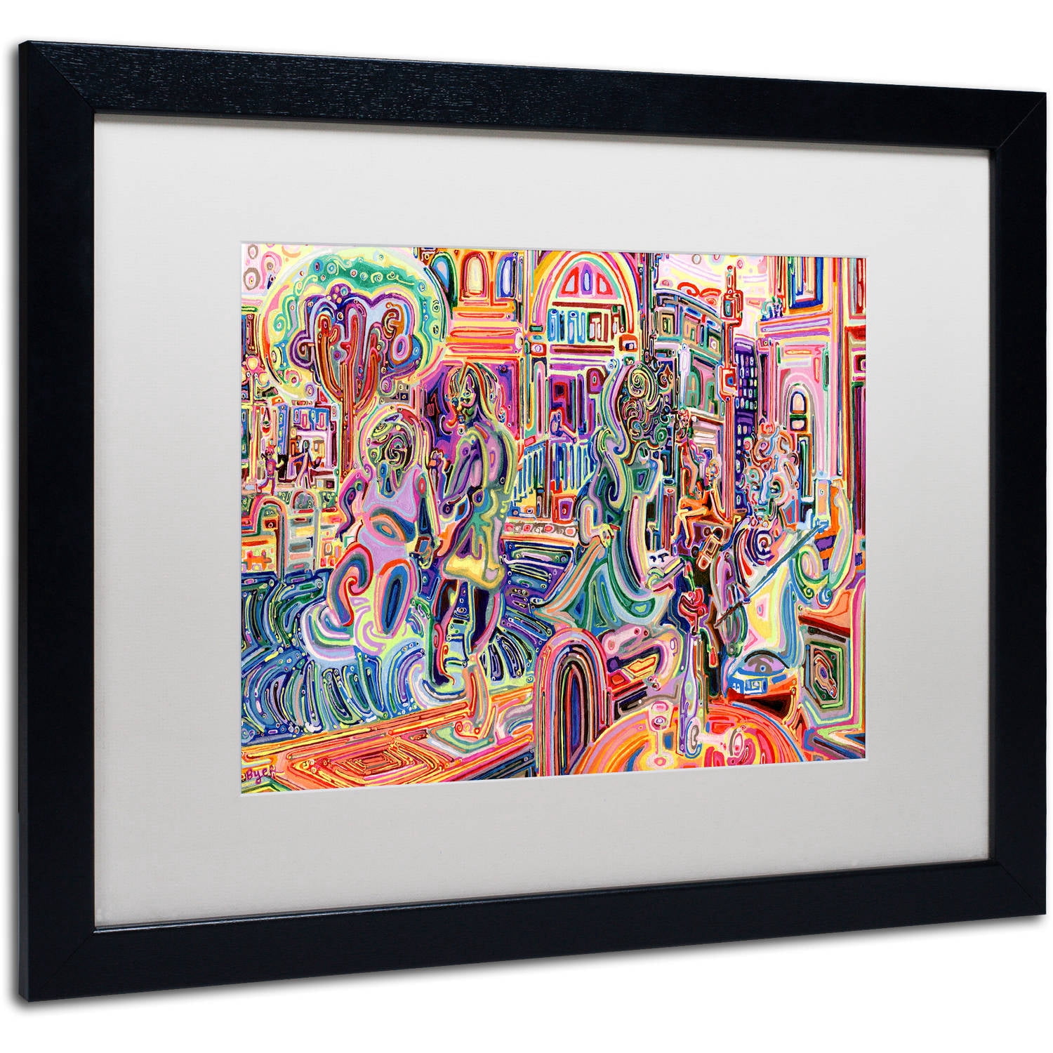 Trademark Fine Art "Cells" Canvas Art by Josh Byer, White Matte, Black Frame