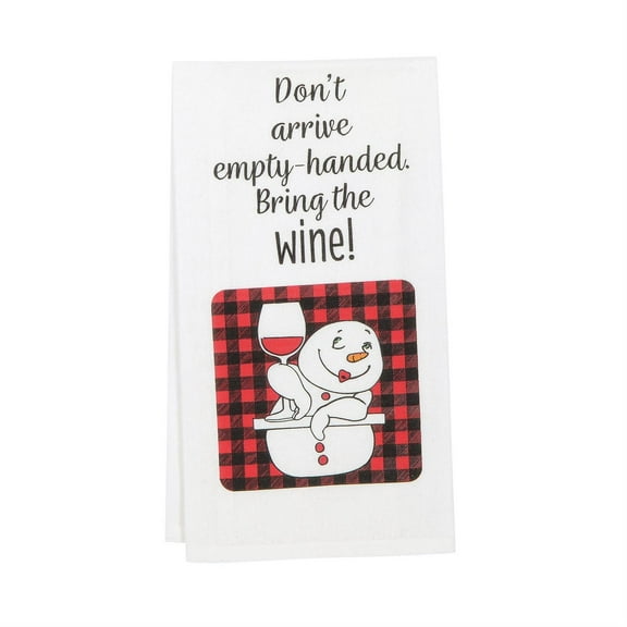 Don't Arrive Empty-handed. Snowman Tea Towel, Kitchen Hand Towel