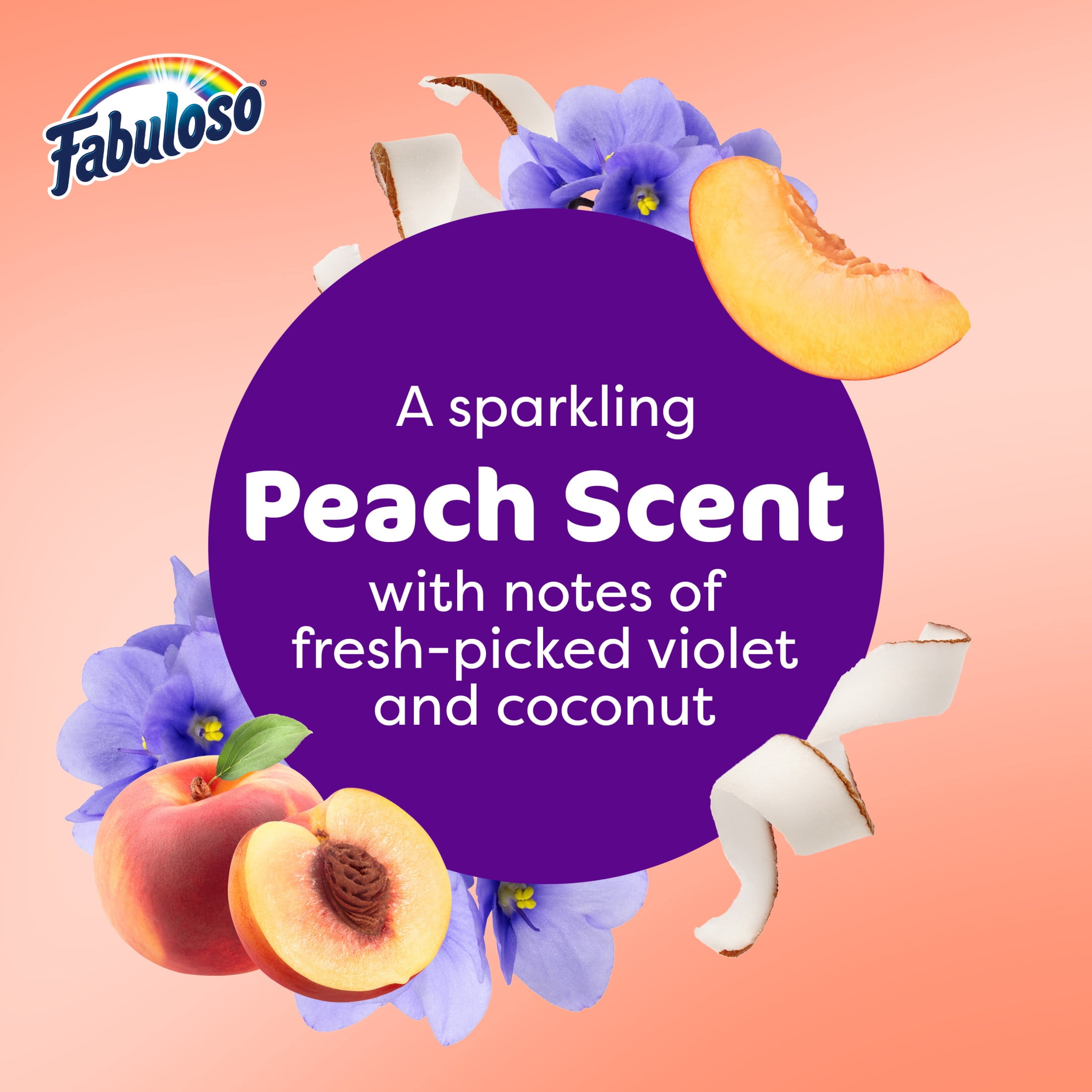(2 pack) Fabuloso 2X Multi-Purpose Cleaner, No Rinse Floor Cleaner, Peach Scent, 56 fl oz