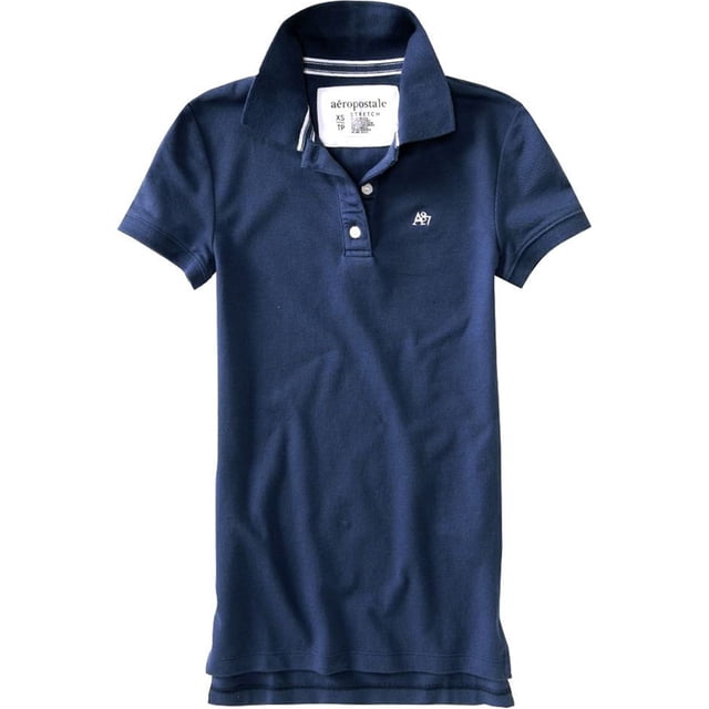 Aeropostale Womens Uniform A87 3 Button Polo Shirt, Azul, X-Small