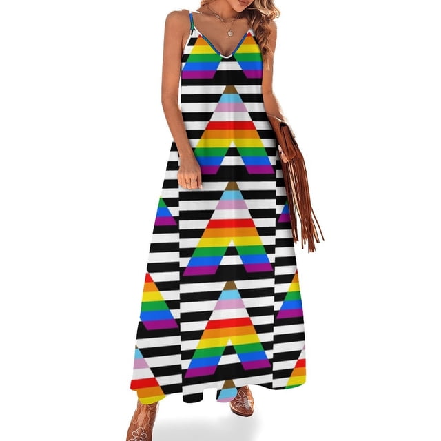 Vestido sin mangas con la bandera del orgullo de Newlusive Ally, vestidos de noche para mujer , vestidos para ocasiones oficiales