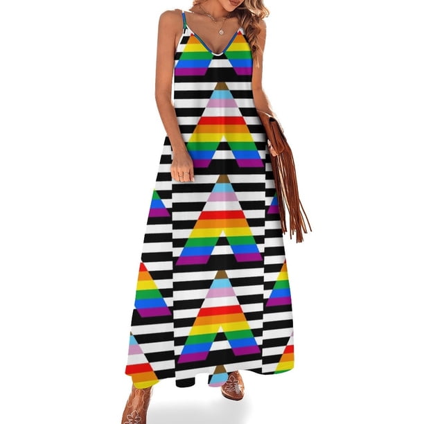 Vestido sin mangas con la bandera del orgullo de Newlusive Ally, vestidos de noche para mujer , vestidos para ocasiones oficiales