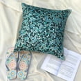thumbnail image 4 of The HomeCentric Chair Cushion Cover Pillow Cover 20x20 Blue 3D Sequins Glitter Pillow Cover Pack of 2 20x20 inch (50x50 cm) Pillow Cover Geometric Cushion Cover Square Silk Circles - Sea The Dream, 4 of 14