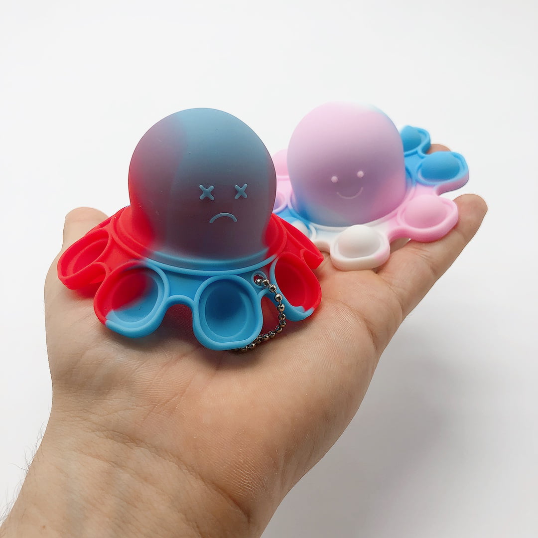 Wooden Thumb-Puppet Fidget Finger Toy--Purple Octopus Original Toy Company NEW 