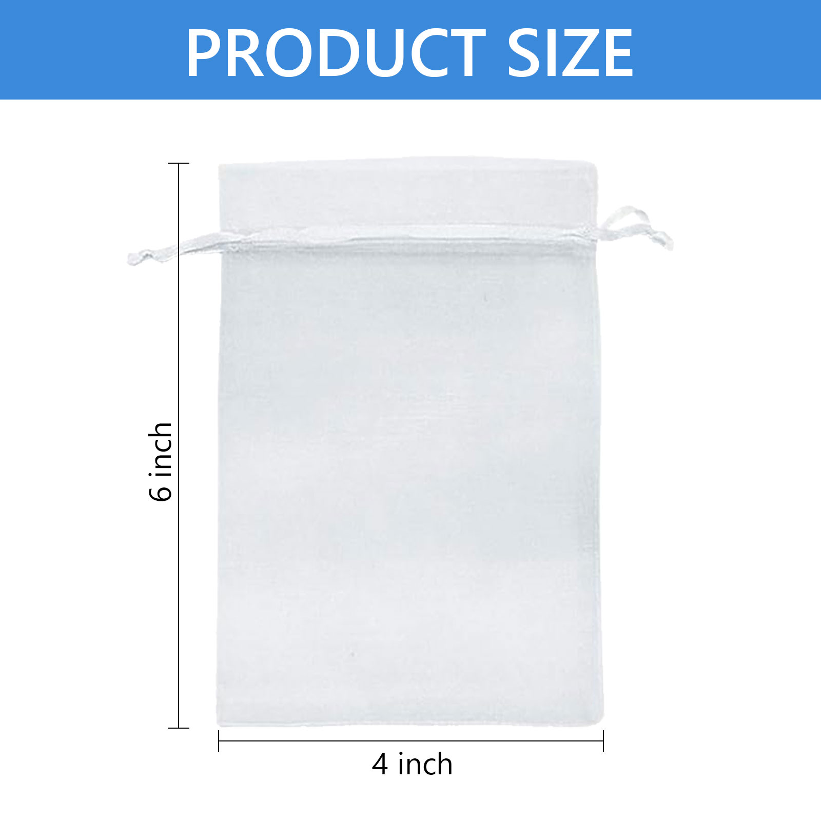 Tripumer Organza Drawstring Gift Bags, 100 Pack, 4x6 inch photo 3