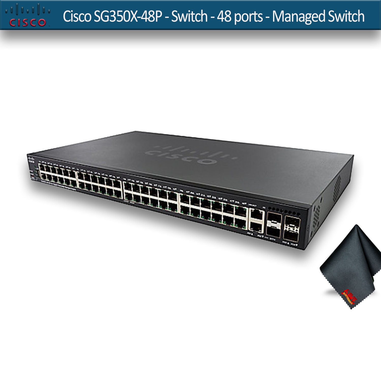 Cisco SG350X48P Layer 3 Switch 48 x Gigabit Network, 2 x 10