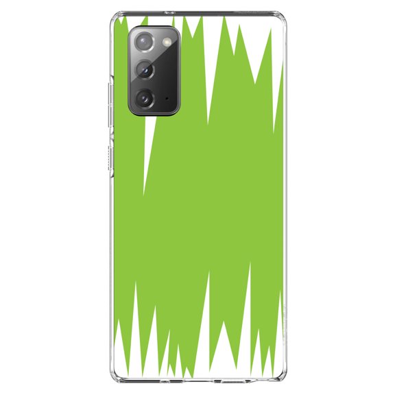 DistinctInk Clear Shockproof Hybrid Case for Galaxy Note 20 ULTRA (6.9" Screen) - TPU Bumper, Acrylic Back, Tempered Glass Screen Protector - Lime Green White Spikes
