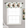 thumbnail image 3 of Modern Boho Linen Curtain Valance for Bedroom/Bathroom/Kitchen/Office/Living/Dining Room Windows,Abstract Aesthetic Eucalyptus Middle Century Pocket Topper Drapes Decorative Cafe Drapery Panel 60x18, 3 of 6