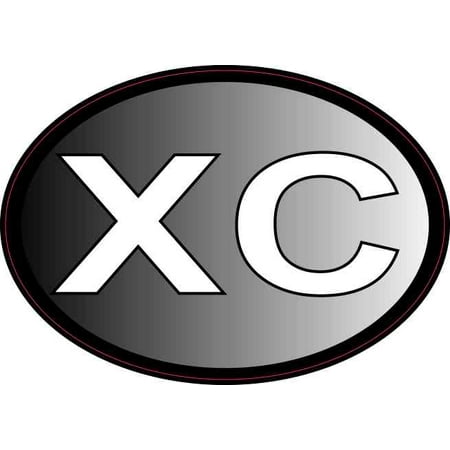 4.25in x 3in Oval XC Cross Country Sticker Car Truck Vehicle Bumper (Best Cross Country Car)