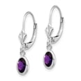 thumbnail image 2 of 14k White Gold 6x4mm Oval Amethyst/February Earrings, 2 of 3