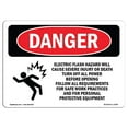 thumbnail image 1 of SignMission OS-DS-A-1218-L-2549 12 x 18 Po Signe de Danger OSHA - Risque de Flash Électrique Causera, 1 of 1