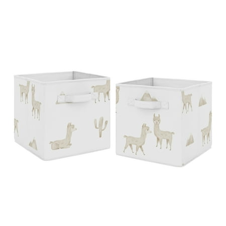 UPC: 0846480086505 | Boho Llama Fabric Storage Bin (Set of 2) by Sweet Jojo Designs
