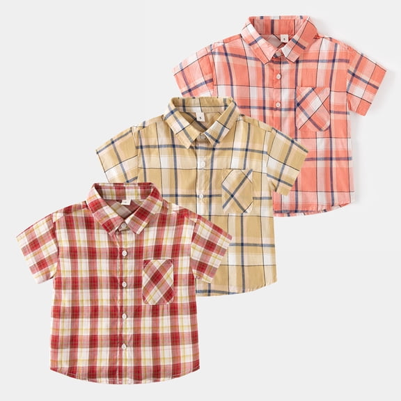 SHenli Polo Shirts for Boys Cotton Button Down Floral Print Short Sleeve Pocket Shirts Fashionable Trendy Tops Boys' Tops, Tees & Shirts