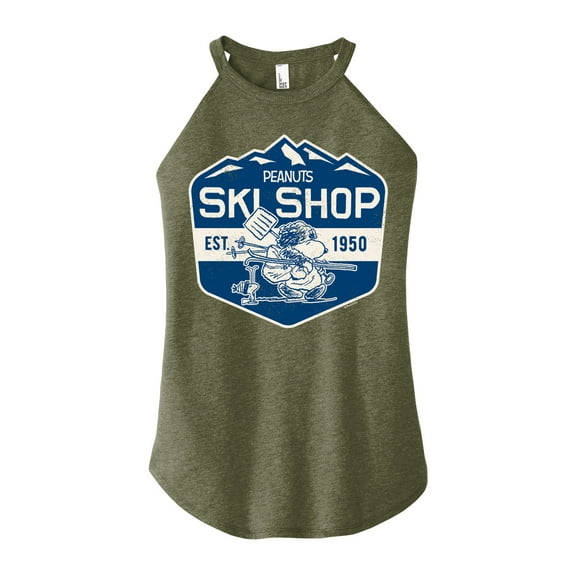 Peanuts - Ski Shop - Juniors High Neck Tank Top