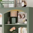 thumbnail image 4 of Homfa Arch Bookcase Set of 2, Triple Width Library Bookcase for Home Office Living Room, Green, 4 of 8
