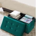 thumbnail image 4 of VECELO 30'' Rectangle Folding Storage Ottoman Footrest, Tufted Velvet Footstool Box, Green, 4 of 7