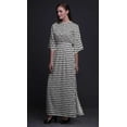 thumbnail image 4 of Bimba Rayon Triangle Geometric Printed Gown Kimono Sleeves Summer Long Maxi SlitDress-Large, 4 of 6