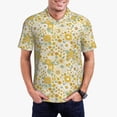 thumbnail image 4 of Vsdgher Cute Sunflower Print Men's Short Sleeve Stretch Polo Shirt, Moisture-Wicking Performance Polo Shirt, 4 of 8