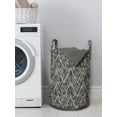 thumbnail image 3 of Abstract Laundry Bag, Monochrome Design Triangles Artwork of Brushstrokes Abstract Layout, Basket with Handles Drawstring Closure for Laundromats, 13" x 19", White and Charcoal Grey, by Ambesonne, 3 of 4