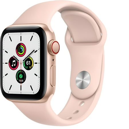 Restored Apple Watch SE (GPS+Cellular, 40mm) - Aluminum Case Gold - Pink Sand Sport Band (Refurbished)