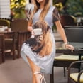 thumbnail image 3 of Vsdgher Vache pour Femmes Été 2025 Décontracté Robes Midi Maxi Légères Manches Courtes Col Rond Robe de Plage, 3 of 6