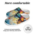 thumbnail image 6 of Daiia Colorful Fishing Boats Print Women’s Fuzzy Slippers Memory Foam Lightweight House Shoes Cozy Loafer Flannel House Shoes-37/38, 6 of 7