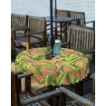 thumbnail image 2 of nqOlkjepod Summer Green Leaves Outdoor Tablecloth with Umbrella Hole & Zipper, Tropical Watercolor Botanical Round Table Cover 54 Inch, Dining Waterproof Table Cloth Protector for Patio/Party/Picnic, 2 of 7