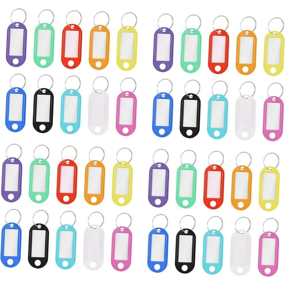 Car Accessories 50pcs Category Key Tag Travel Keychain Colored Key Tags Name Tag Plastic Car The Sign Keychain