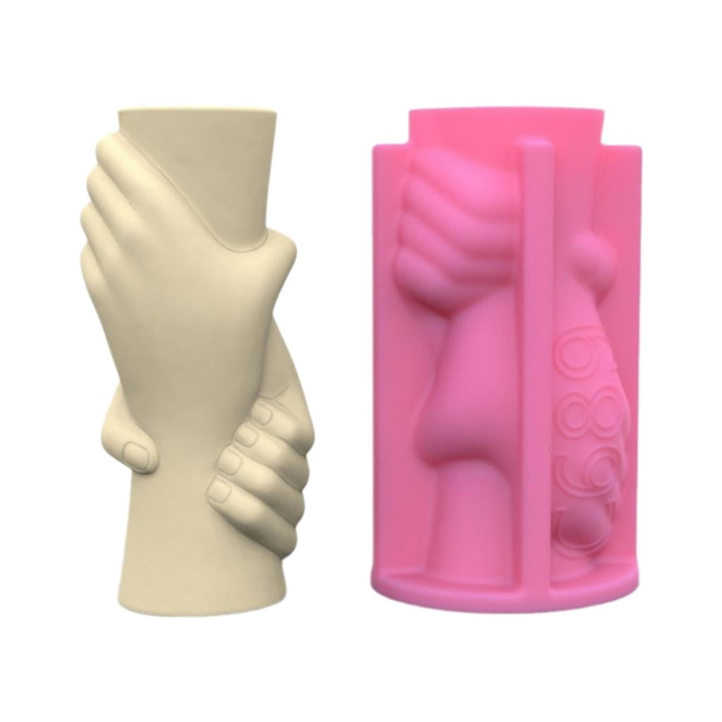 Hand Flower Pots Mold Pen Holder Silicone Mould Concrete Planter Mold Epoxy Resin for Enthusiasts