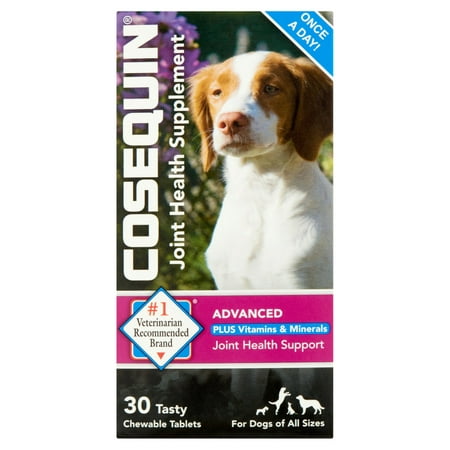 Nutramax Cosequin Advanced Strength Joint Health Plus Vitamins & Minerals Chewable Tablets Dog Supplement, 30 (Best Joint Supplement For Barrel Horses)
