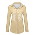 thumbnail image 5 of Cowgirl Cowboy Shirts Women Western Floral Print Button Down Tops Long Sleeve Snap Outfits Spring Fall Beige L, 5 of 5
