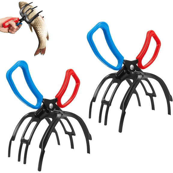 3 Claw Fish Gripper, Metal Fish Lip Grip Pliers with Non-Slip Handle, Fishing Control Clamp Tool for Most Freshwater Fish Grip Tackle Holder
