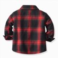 thumbnail image 7 of CAUYDY Kids Toddler Flannel Shirt Jacket Plaid Long Sleeve Lapel Button Down Shacket Baby Boy First Birthday Shirt Long Sleeve(L101-Red,12-18 M), 7 of 7
