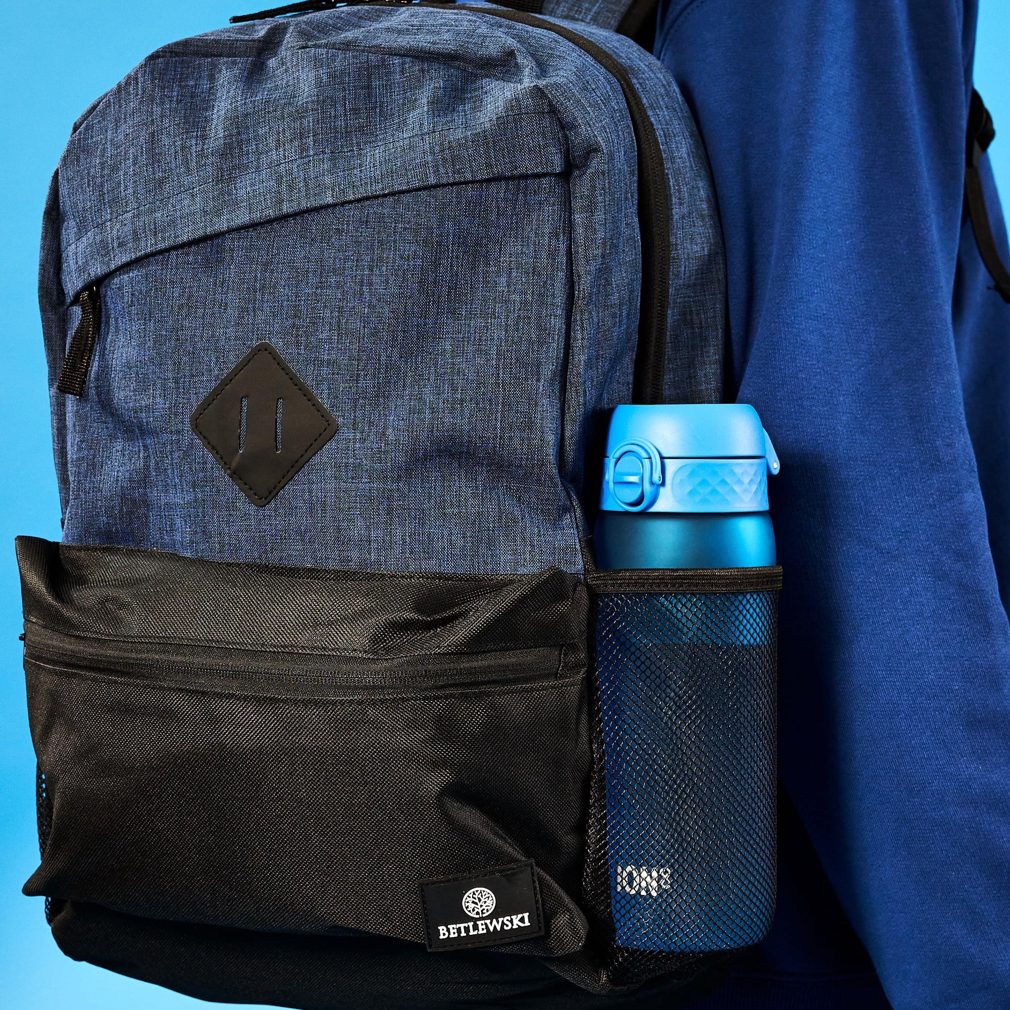 ION8 Leak Proof Flip-Top Sports Water Bottle, BPA Free, Dishwasher-Safe, Blue, 750ml (24oz)