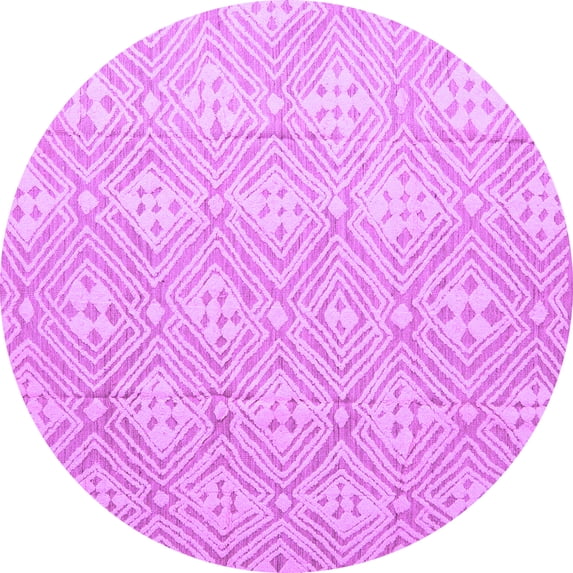 Ahgly Company Indoor Round Abstract Purple Modern Area Rugs, 7' Round