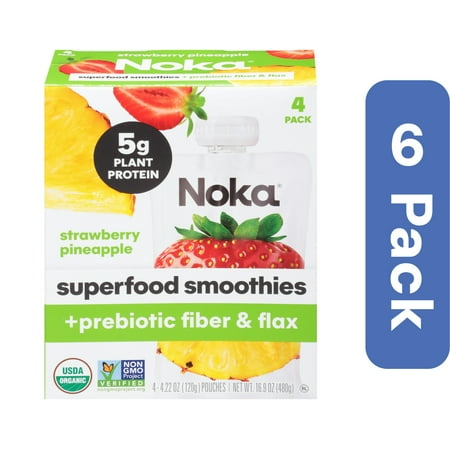 Noka 16.9 oz Strawberry & Pineapple Smoothie - 4 Piece - Pack of 6