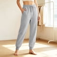 thumbnail image 6 of Women's Tapered Joggers with Pockets High Waist Elastic Drawstring Sweatpants, Ribbed Ankle Cuffs Casual Pants,XL, 6 of 7