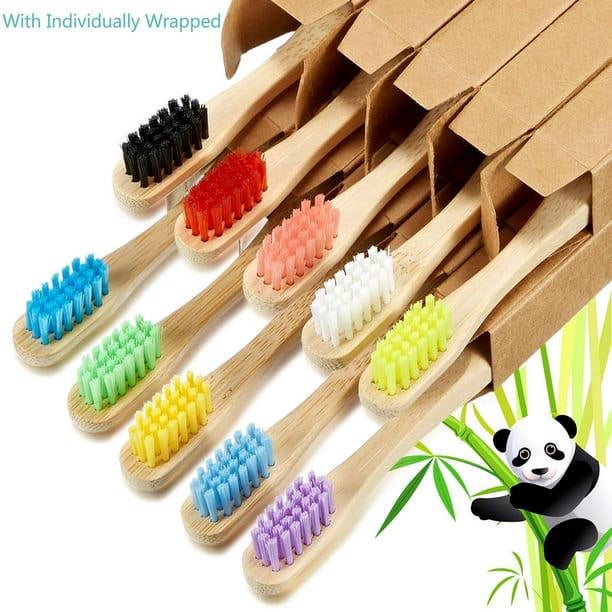 Pack De 6 Cepillos De Dientes De Bambú Orgánico - Cerdas Suaves, Biodegradables Y Libres De BPA