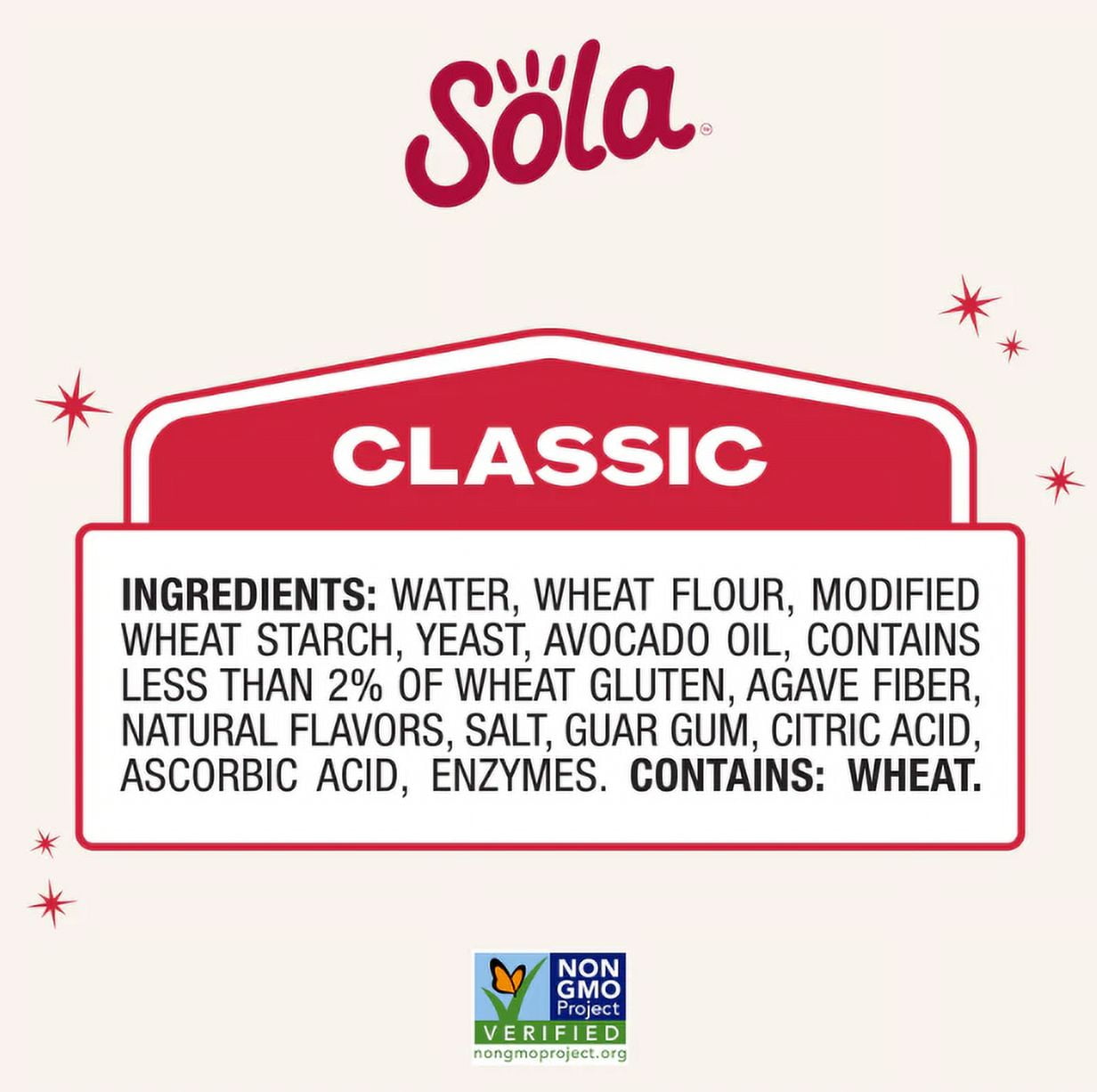 Sola Classic White Bread, Soft Sliced Bread, Non-GMO, 20 oz