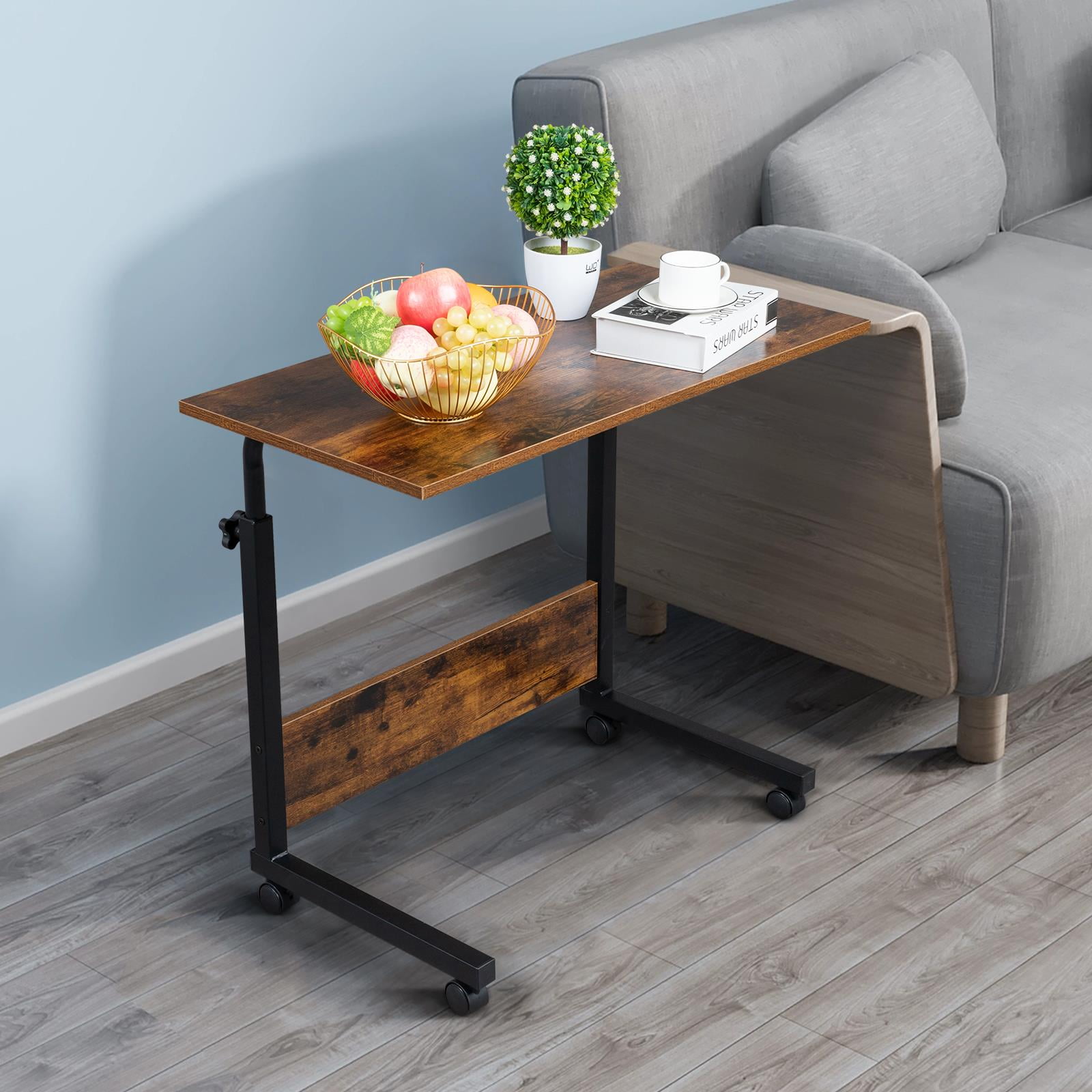 UBesGoo Laptop Table Adjustable Height Standing Computer Desk Portable Stand Up Work Station Cart Tray Side Table for Sofa and Bed,Retro