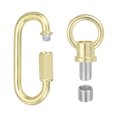 thumbnail image 1 of M10 Fine Thread Lamp Female Loop Holder with M12 Adapter Chain Quick Link, 88 lbs Load Gold Tone, 1 of 7