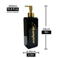 thumbnail image 6 of uMadeUs Shampoo and Conditioner Dispenser - Essentials Toiletry Bottles - Shower Refillable Shampoo and Body Wash Soap Pump Bottle – 3x 16oz Containers - Square Black All Gold 2, 6 of 10