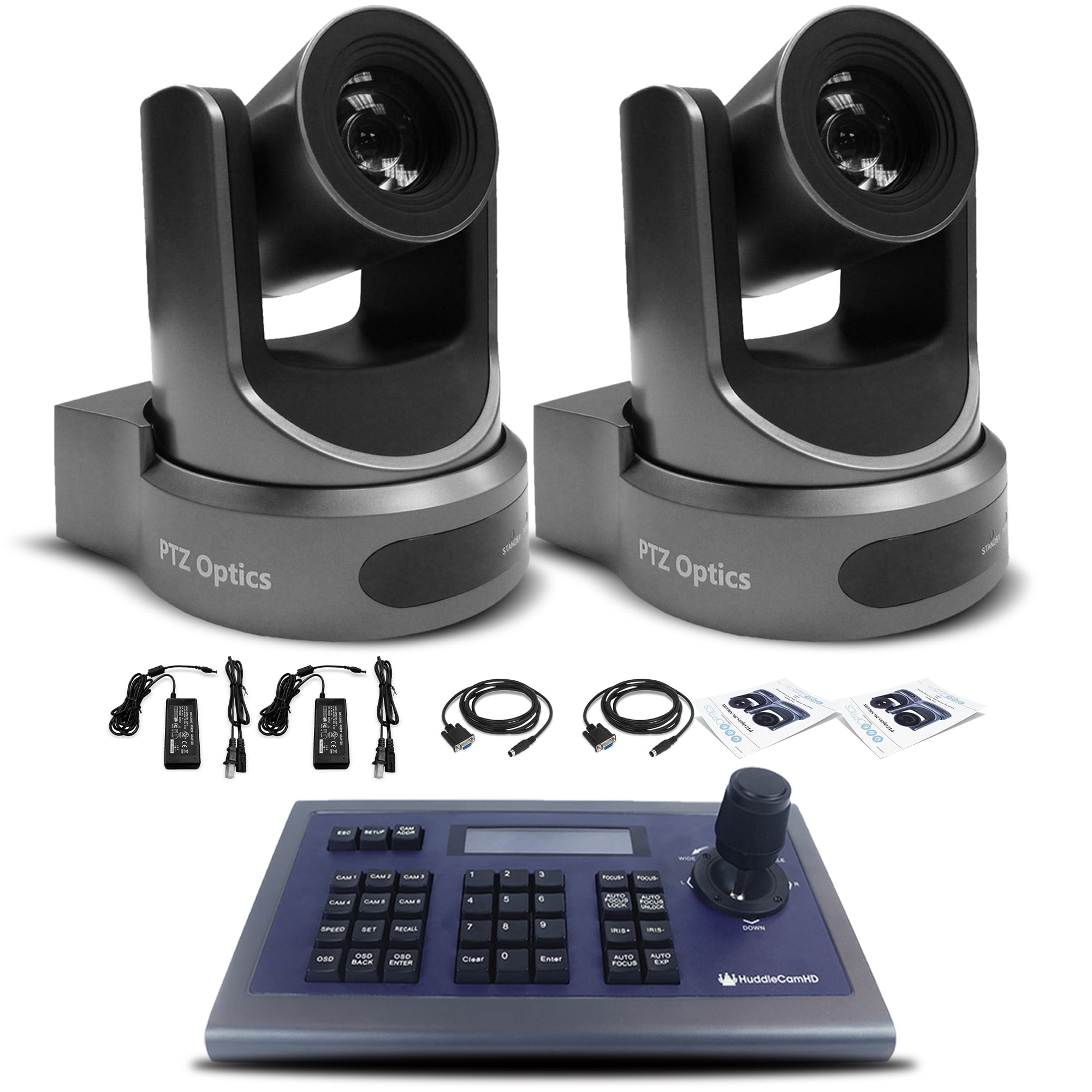 2 x PTZOptics 30XNDI Camera + HuddleCam Controller Camera