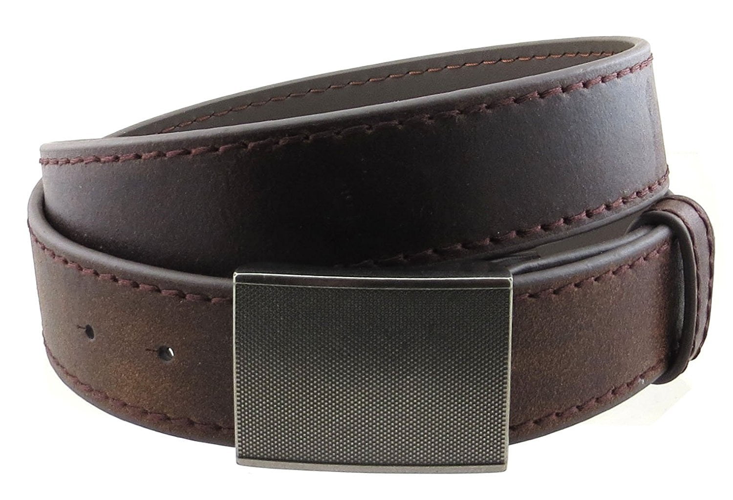 Brown Leather Belt Aged Finish  Style Buckle 1 5/8" Wide