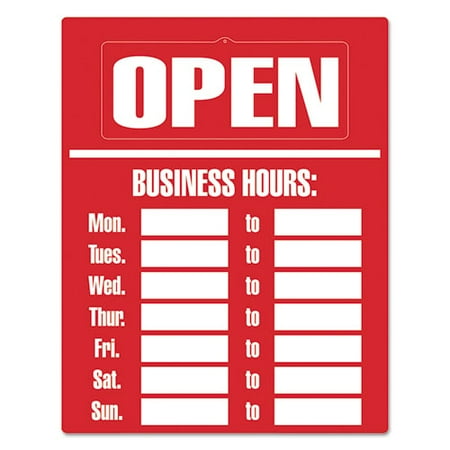 Business Hours Sign Kit 15 X 19 Red