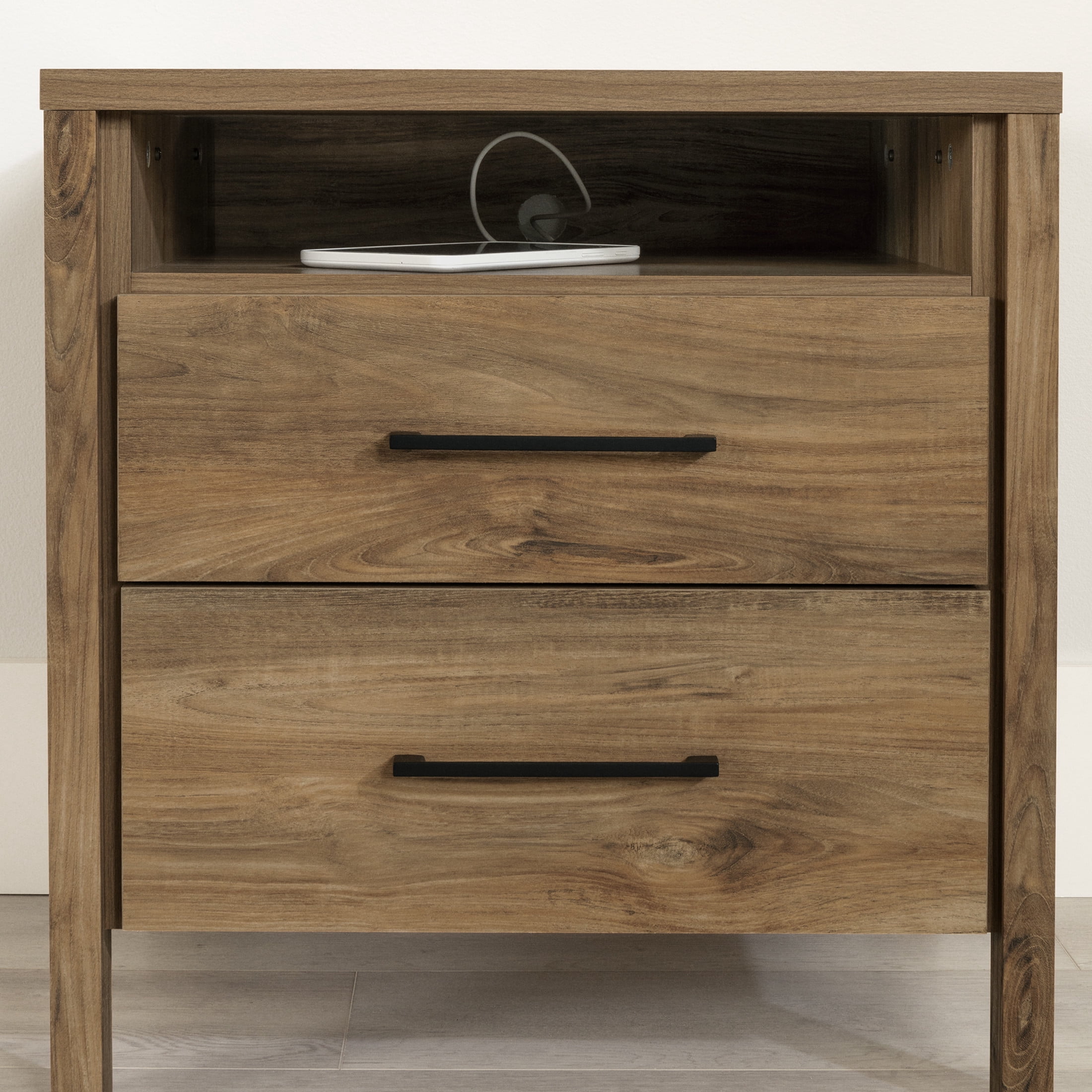 South Shore Gravity, Contemporary Nightstand,  Brown