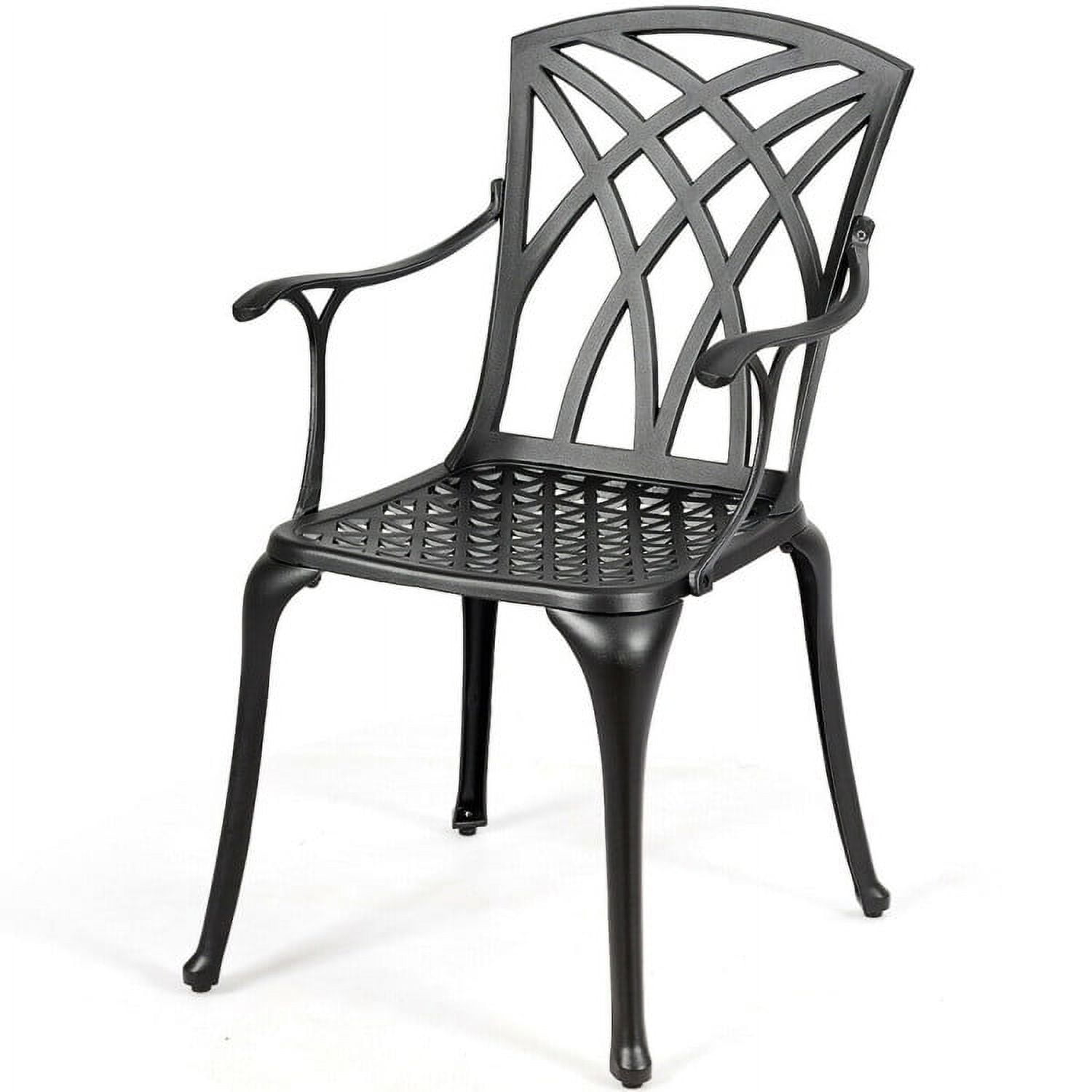 Aimee Lii 2 Pieces Durable Aluminum Dining Chairs Set with Armrests, Outdoor Patio Set