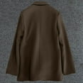 thumbnail image 4 of TFEOQRY Women's Double Breasted Blazer Lapel Long Sleeve Button Down Jacket Casual Office Work Outerwear Coffee, 4 of 5