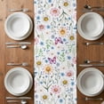 thumbnail image 4 of Table Runner 72 Inches Long for Kitchen Dining, Pink Spring Floral Dresser Scarf Farmhouse, Dining Table Decorations for Wedding/Parties, Elegant Pastoral Flowers Butterfly 14 x 72 In, 4 of 8
