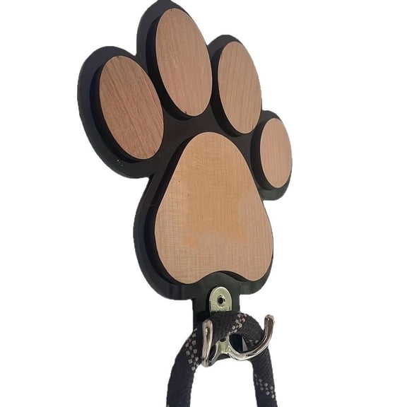 Ruanlalo Wooden Dog Paw Wall Mounted Hook Rustic Pet Leash Holder Hook Multifunctional Key Organizer for Farmhouse Indoor Hallway Room Decor